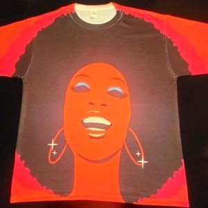 Afro American Afro Puff Woman